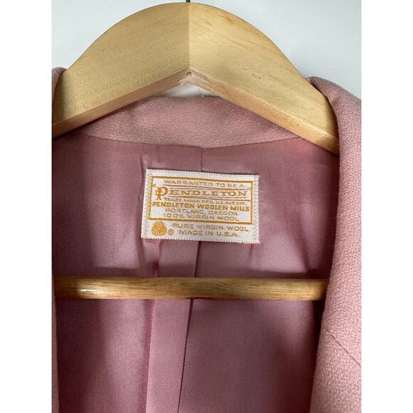 Vintage Pendleton Blazer Womens 16 Pink 100% Wool Jacket Country Sophisticates - Picture 4 of 8